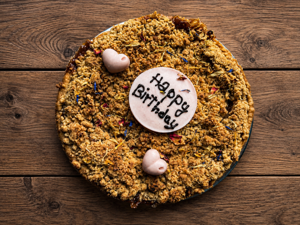 Apple crumble with a buttery crust and golden crumble topping, made at Indigo Vibe Cafe in Kilifi