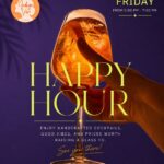 Happy hour poster for Indigo Vibe Cafe in Kilifi — every Friday 5pm to 7pm, cocktails 650 KSh
